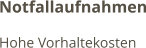 Notfallaufnahmen Hohe Vorhaltekosten